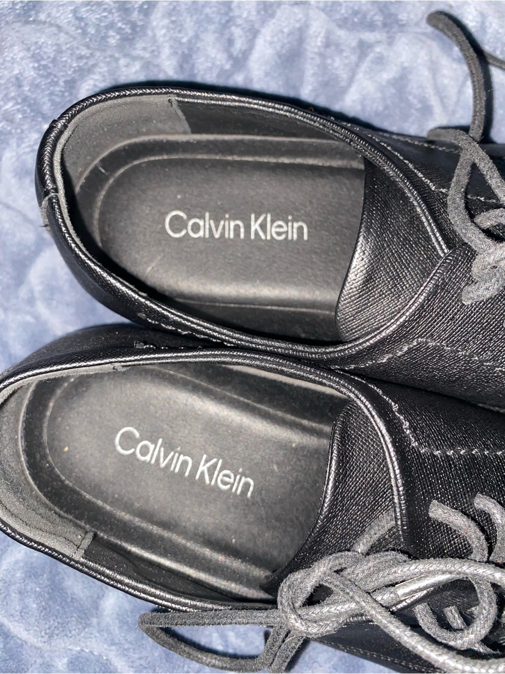 Calvin Klein Black Leather Derby Dress Shoes